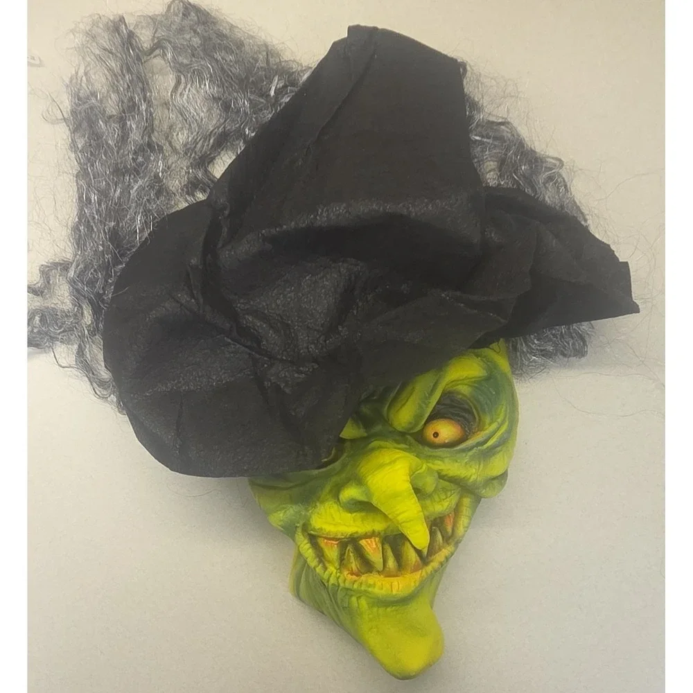 Spooktacular Creations Witch Latex Face Mask w/ Hat & Hair, Adjustable One Size